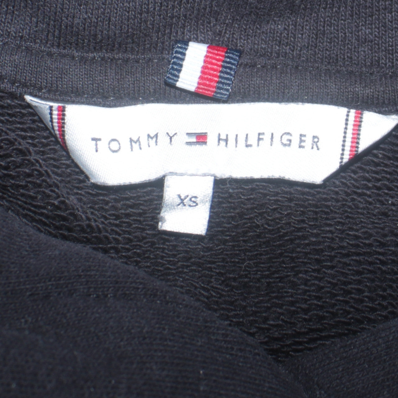 Tommy Hilfiger Men's Black XS Pullover Hoodie Embroidered Logo