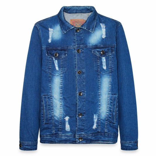 Jean FieZ Men's Blue Denim Button Jacket XL Classic Style