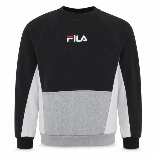 FILA Mens Black Colour Block Crew Neck Sweatshirt Size S