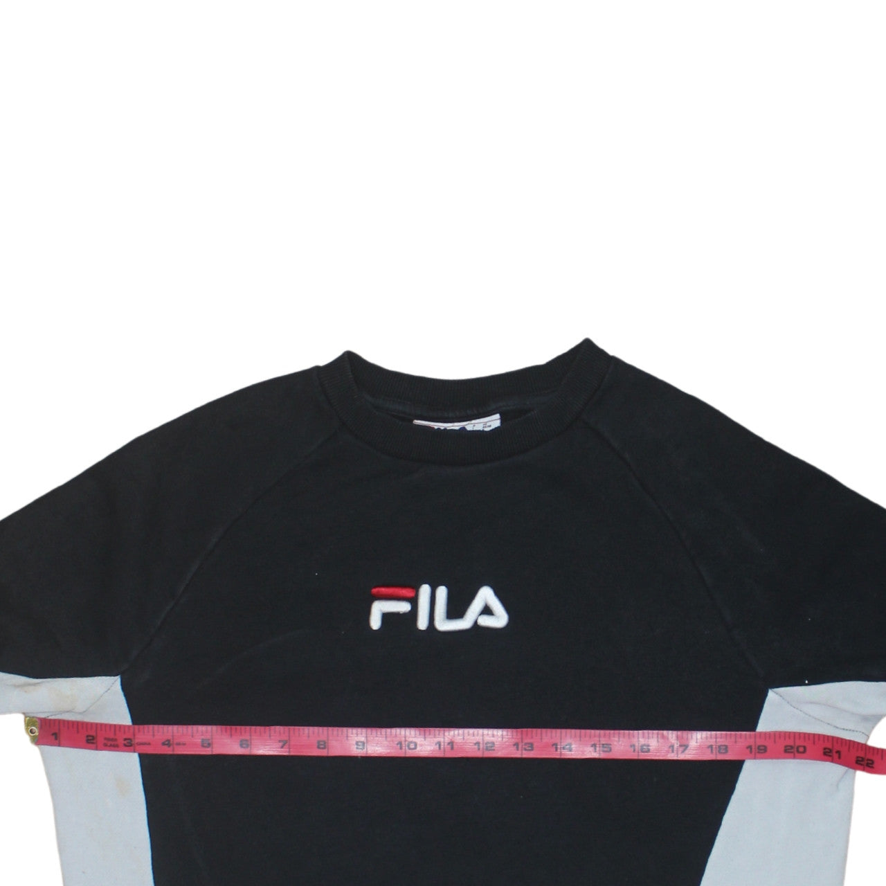 FILA Mens Black Colour Block Crew Neck Sweatshirt Size S