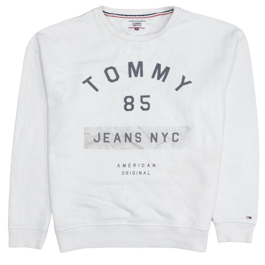 Tommy Jeans Men's White Crew Neck Pullover Sweatshirt Size S