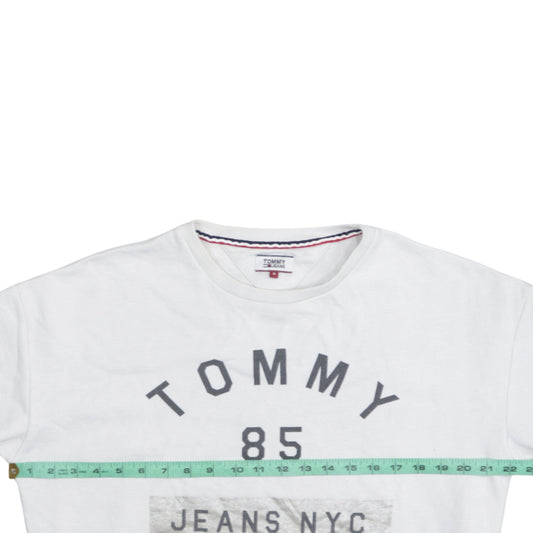 Tommy Jeans Men's White Crew Neck Pullover Sweatshirt Size S