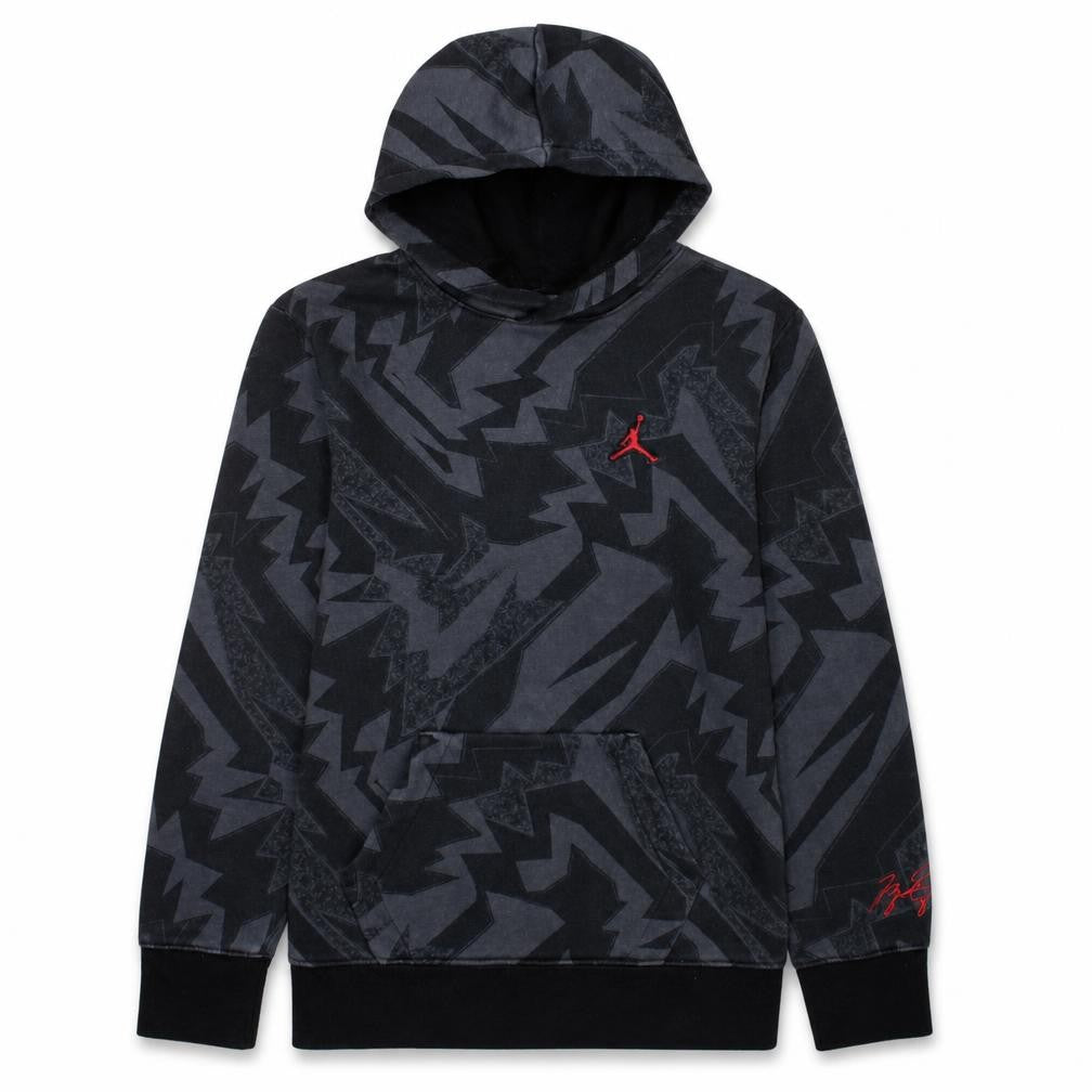 Front view of Jordan boys’ black graphic pullover hoodie -, size L, cotton blend