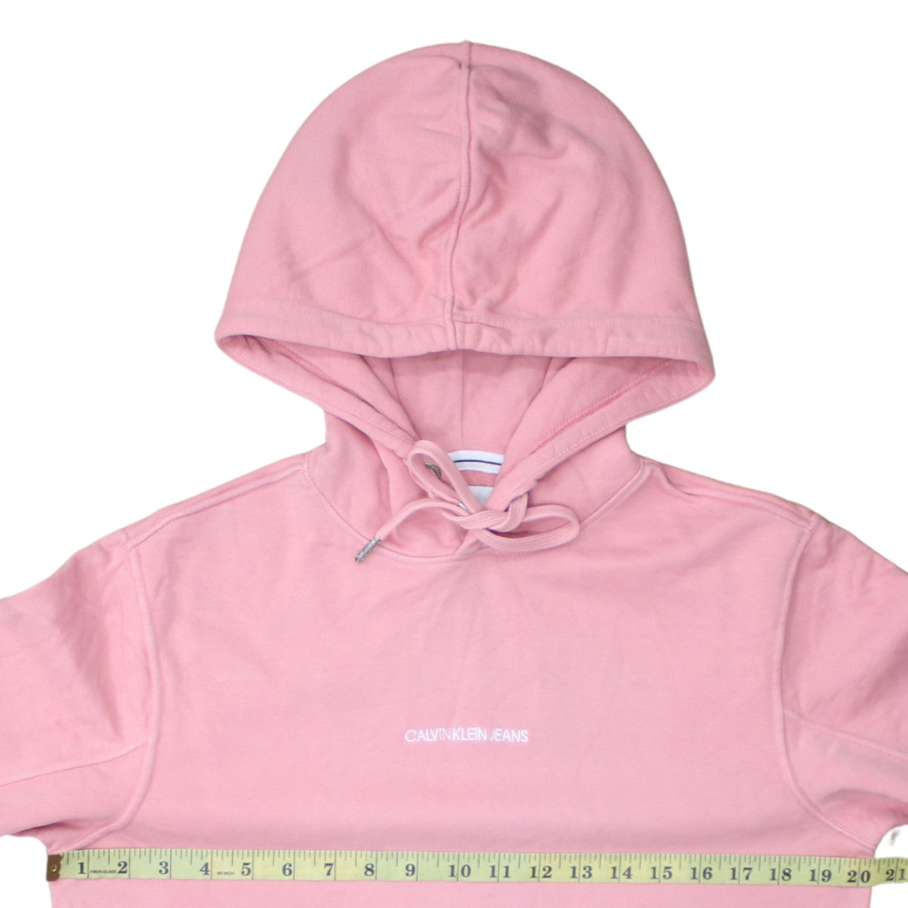Calvin Klein Jeans Womens Pink Pullover Hoodie Small Cotton