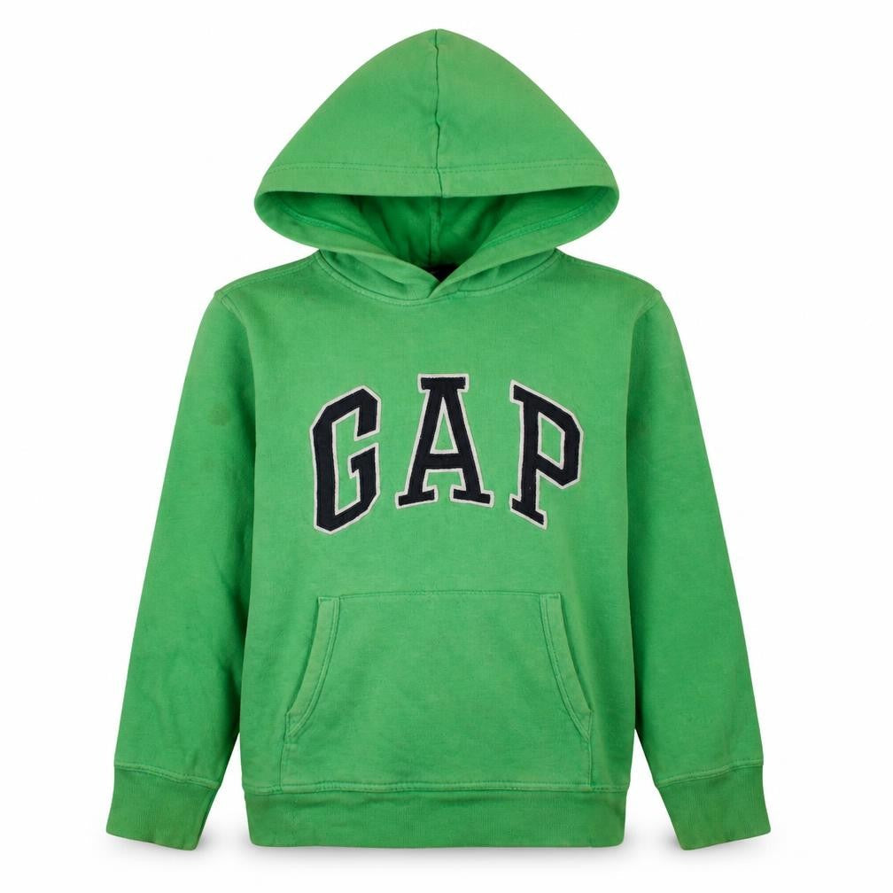 Gap Boys Green Pullover Hoodie 12 Years Fleece Lined Logo Sweatshirt