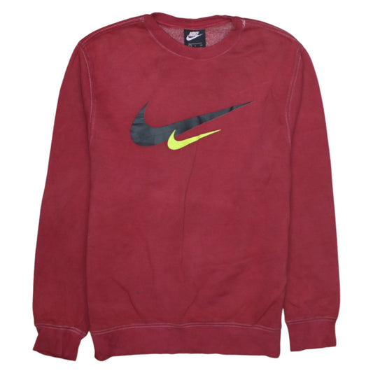 Nike Men's Red Graphic Logo Pullover Sweatshirt Size S