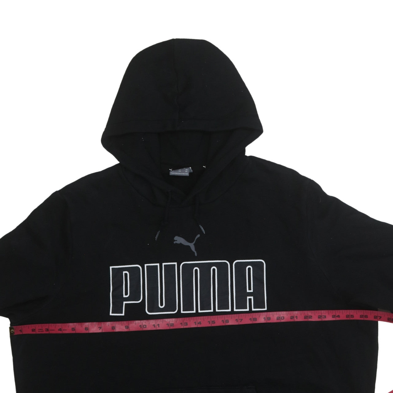 Puma Men's Black 2XL Pullover Hoodie with Logo Graphic Print
