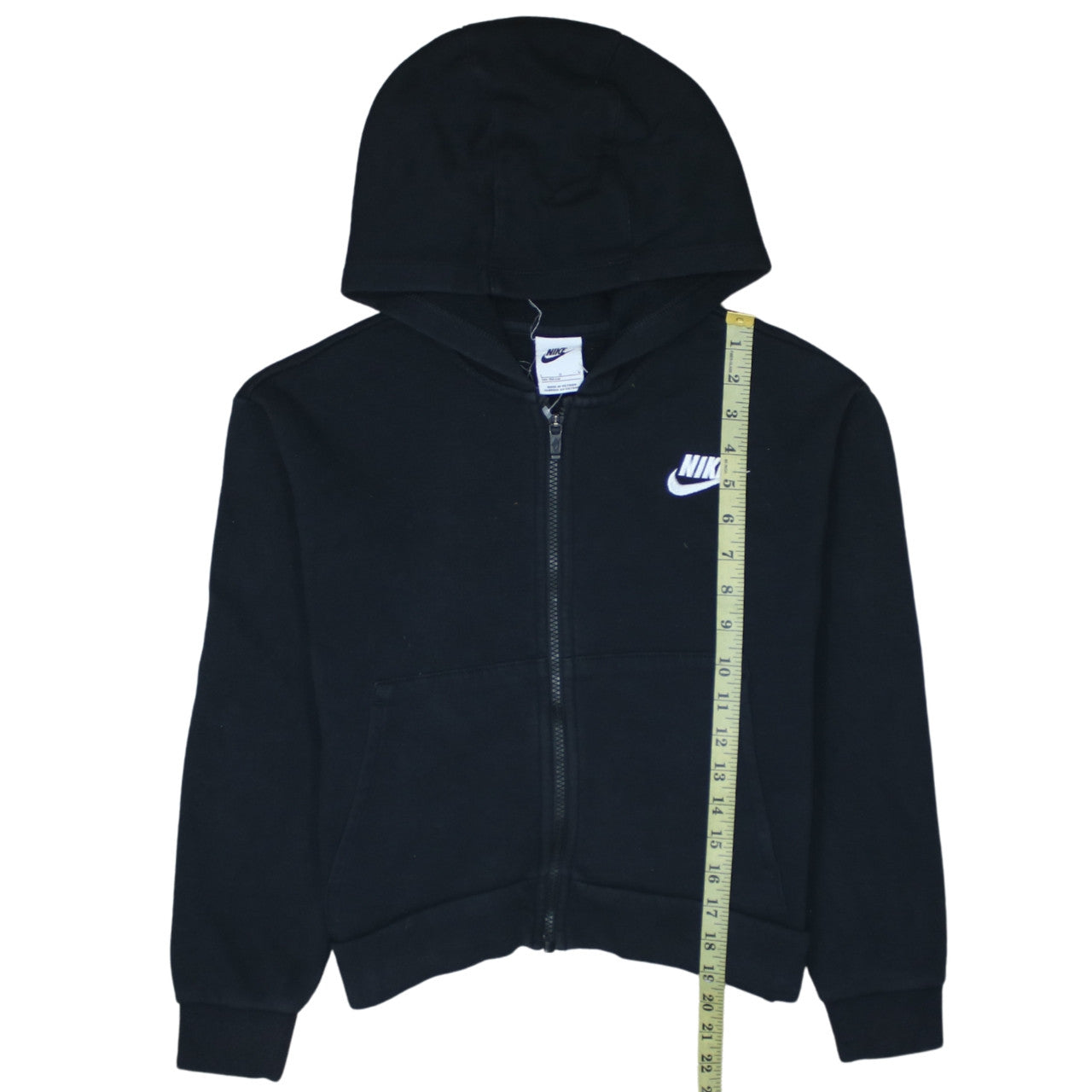 Nike Boys Black Full Zip Hoodie Size 146cm Fleece Hooded Sweatshirt