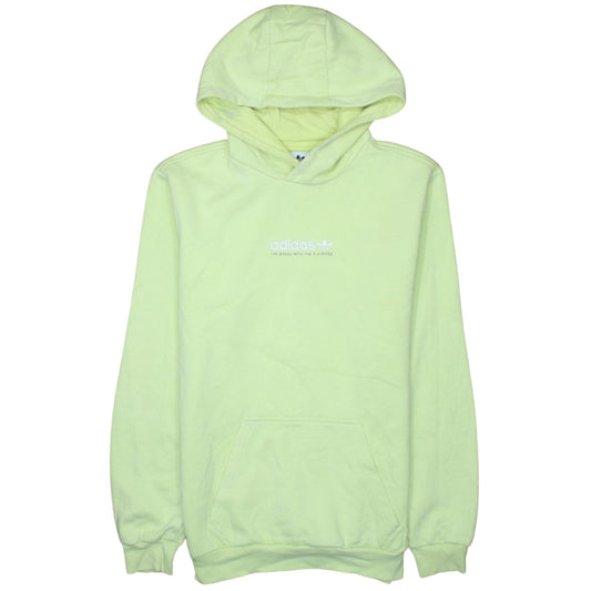adidas Men's Yellow Small Pullover Hoodie Sweatshirt Regular Fit