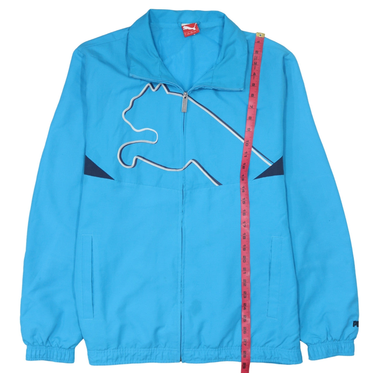 Puma Mens Blue Polyester Windbreaker Jacket L Sports Casual