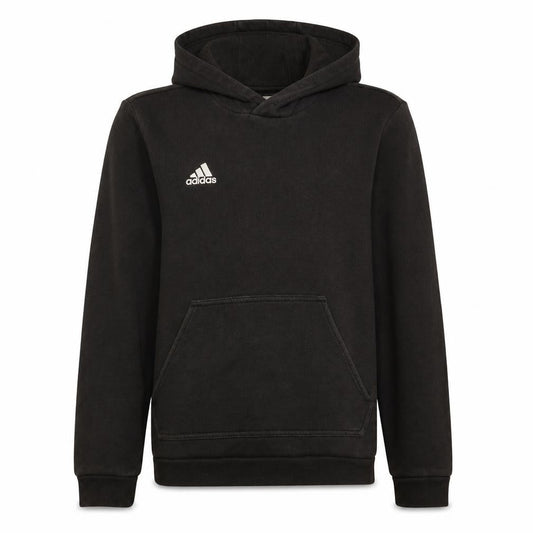 Adidas Boys Black Pullover Hoodie 14 Years Fleece Regular Fit