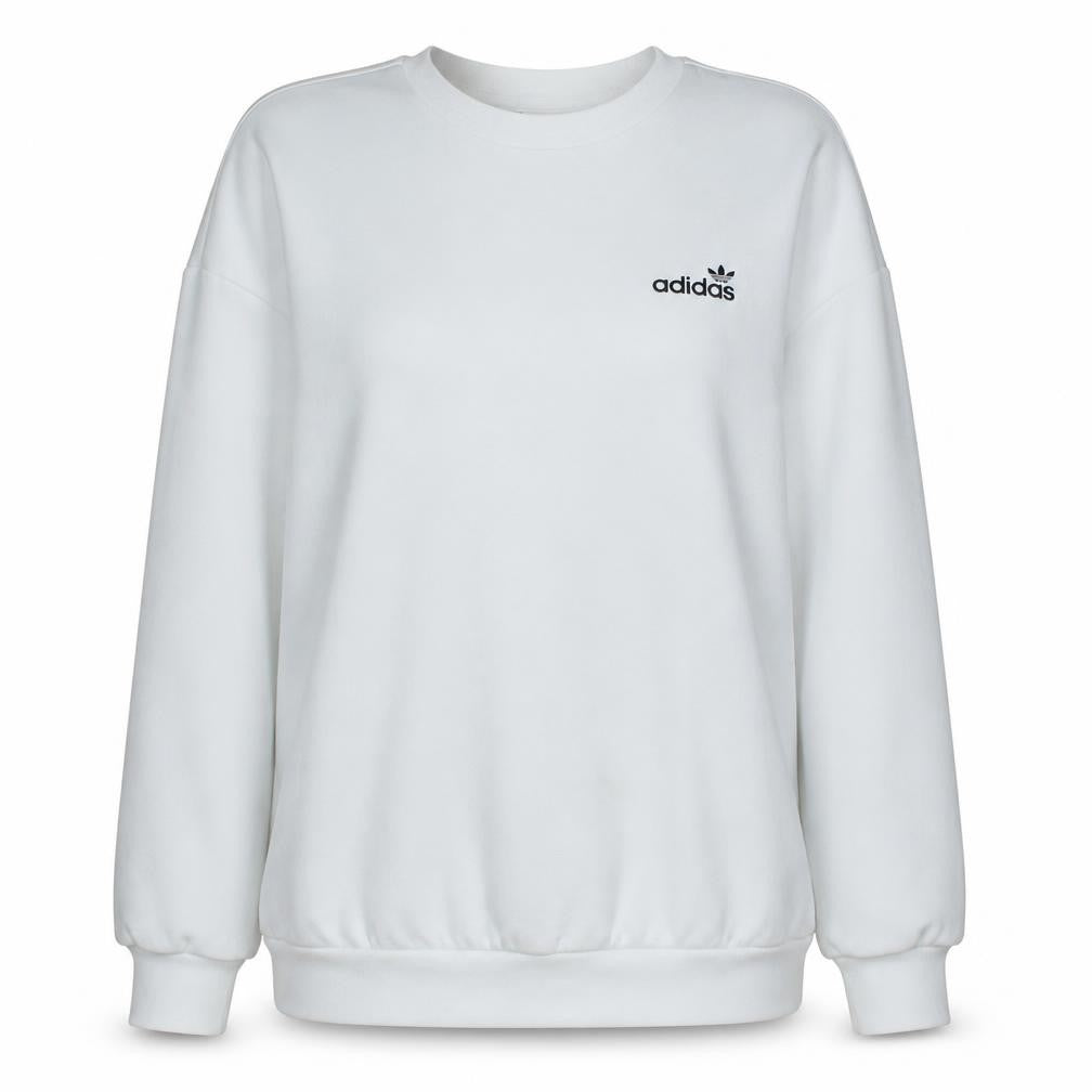 Adidas Women White Crew Neck Pullover Sweatshirt Size 14