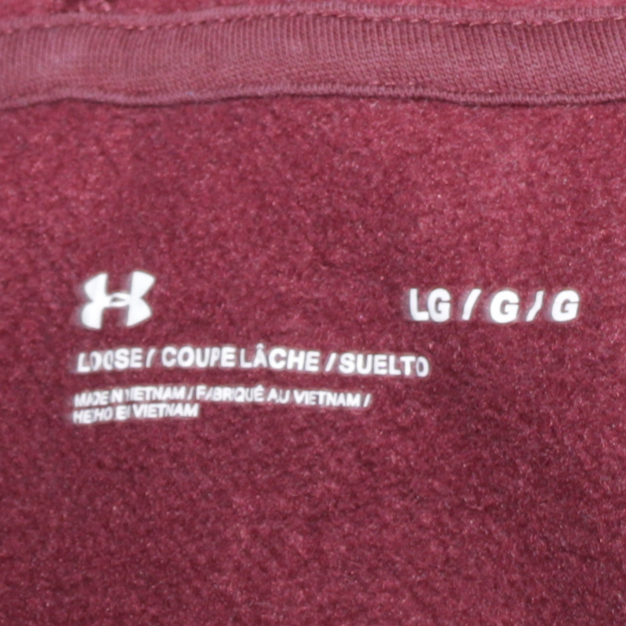 Under Armour Men’s Red Pullover Hoodie Size L Relaxed Fit Fleece