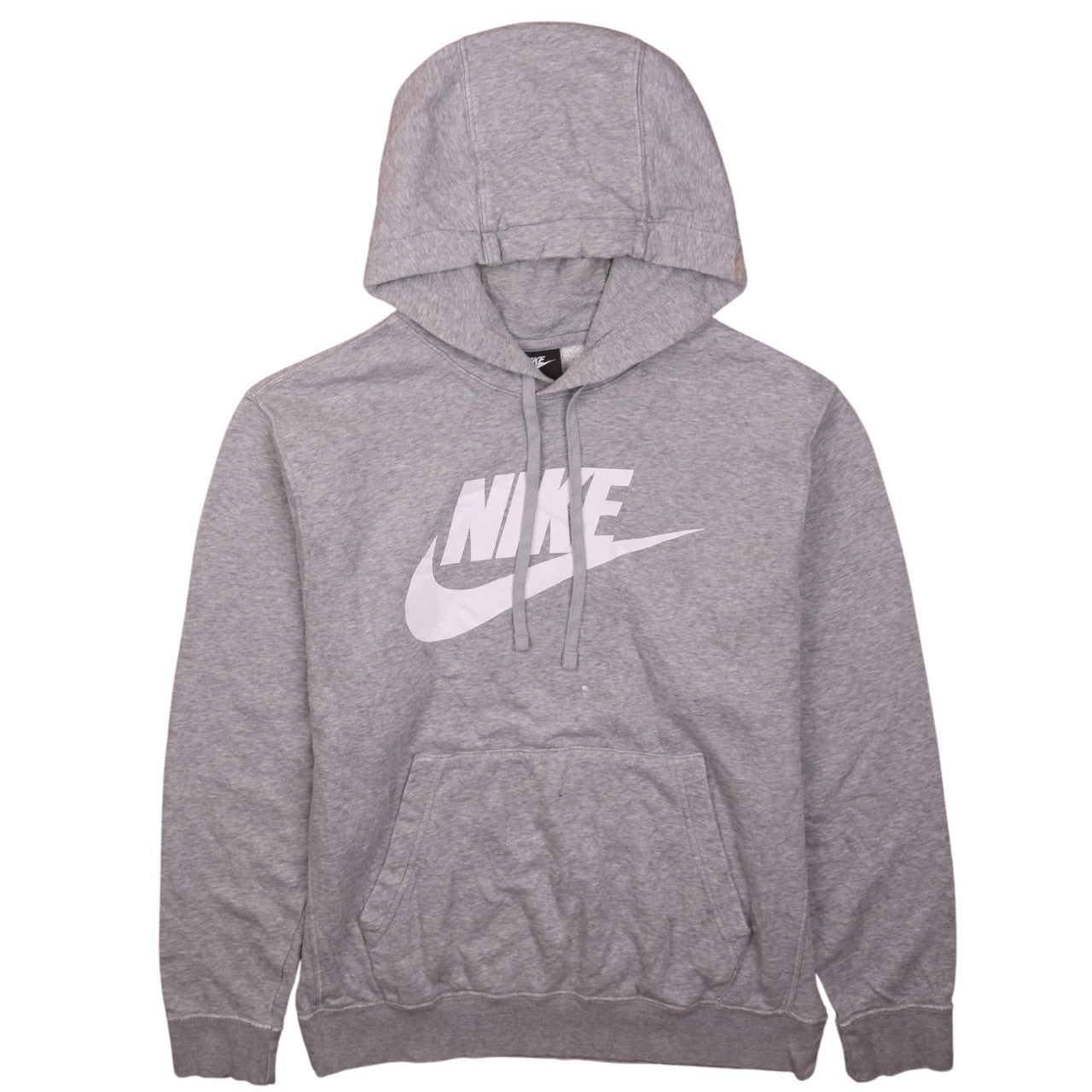 Nike Men's Grey Pullover Hoodie Medium Logo Fleece Sweatshirt