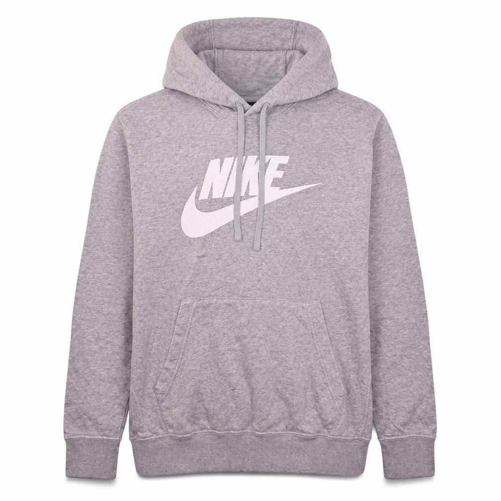 Nike Men's Grey Pullover Hoodie Medium Logo Fleece Sweatshirt