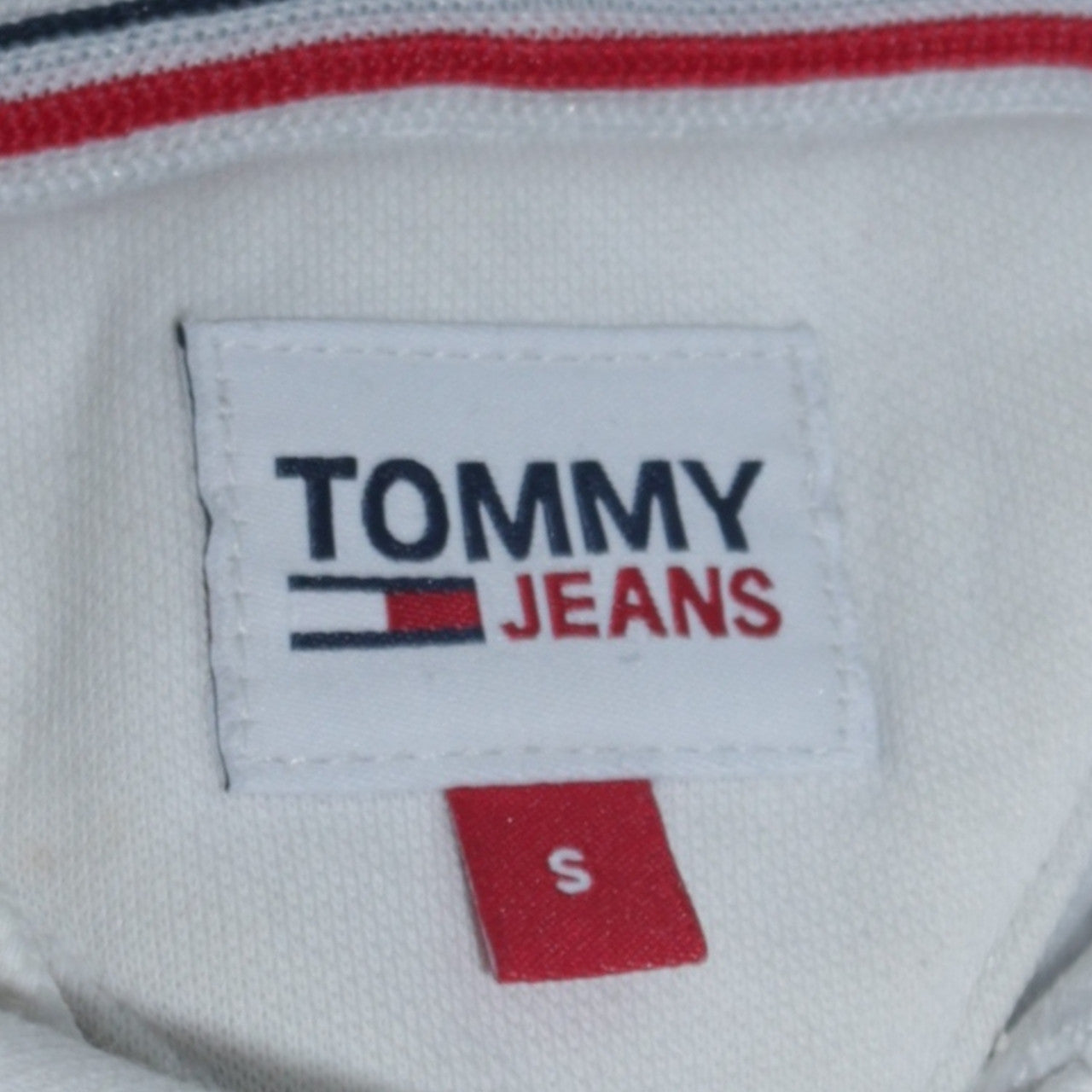 Tommy Jeans Men's White Pullover Hoodie Size S Logo Cotton Blend