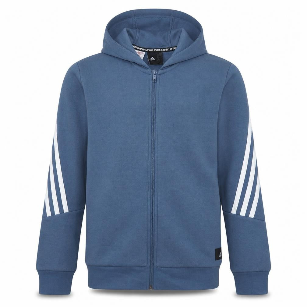 Adidas Boys Blue Full Zip Hoodie 13-14 Years Sportswear Fleece