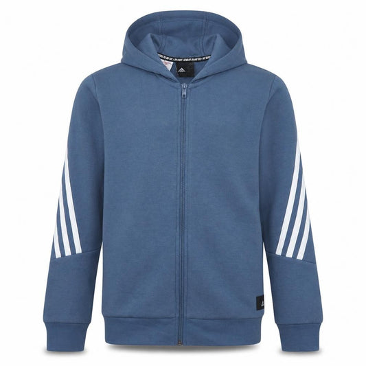 Adidas Boys Blue Full Zip Hoodie 13-14 Years Sportswear Fleece