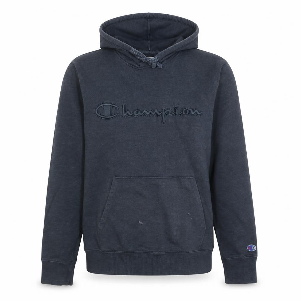 Champion Men's Blue Pullover Hoodie Medium Embroidered Logo