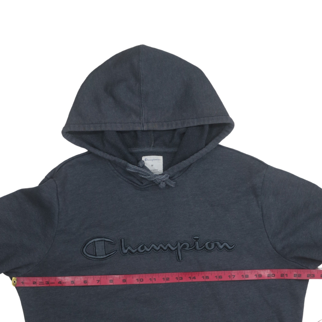 Champion Men's Blue Pullover Hoodie Medium Embroidered Logo