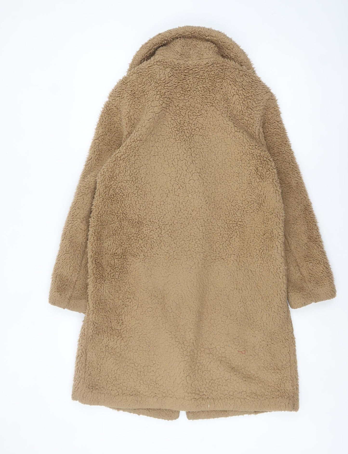 UNIQLO Women's Beige Teddy Fleece Mid-Length Coat S