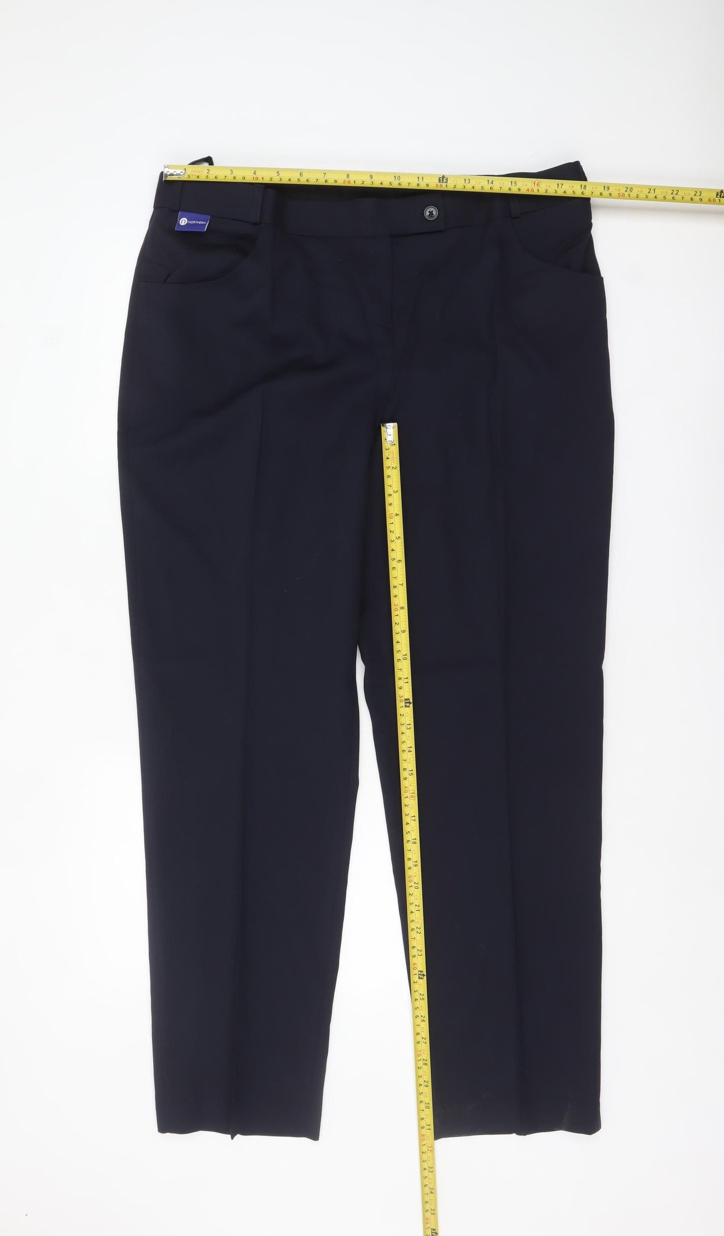 Hunter Men's Blue Regular Fit Wool Blend Work Trousers Size 18