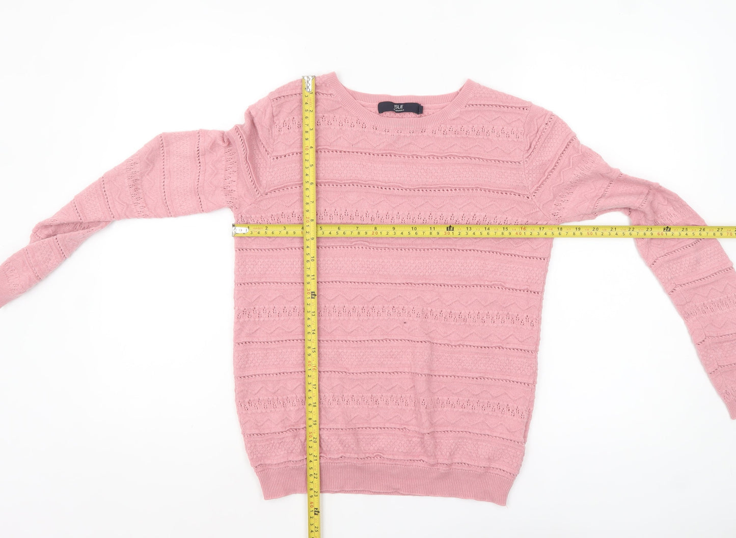 Isle Essentials Women’s Pink Knit Pullover Jumper Size S 10-12