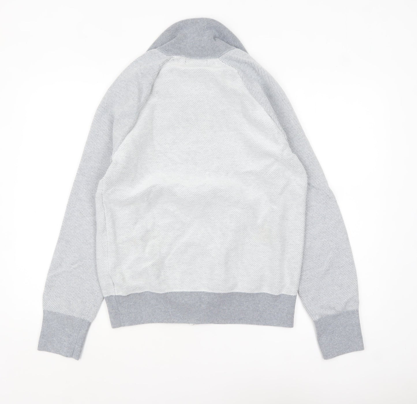 Banana Republic Men's Grey Full Zip Knit Jumper Medium