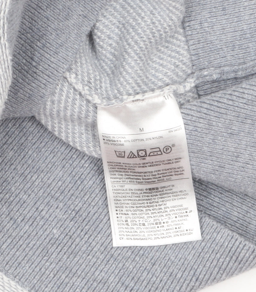 Banana Republic Men's Grey Full Zip Knit Jumper Medium