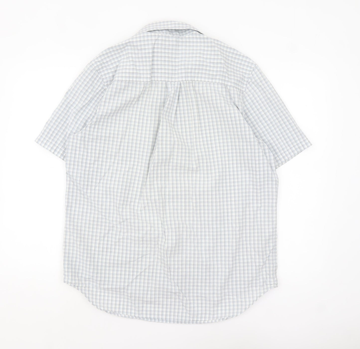 Timberland Men's Blue Check Short Sleeve Button Up Shirt M