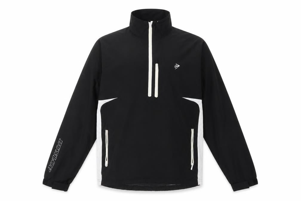 Dunlop Men's Black Windbreaker Jacket Size M 1/4 Zip Sports Coat