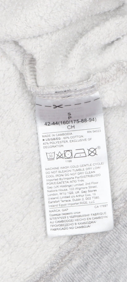 GAP Womens Grey Small Pullover Hoodie Cotton Blend Casual