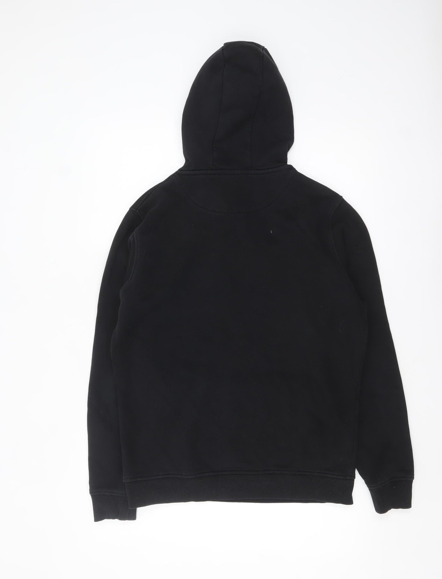 Lyle & Scott Men's Black Pullover Hoodie Size M Logo Fleece
