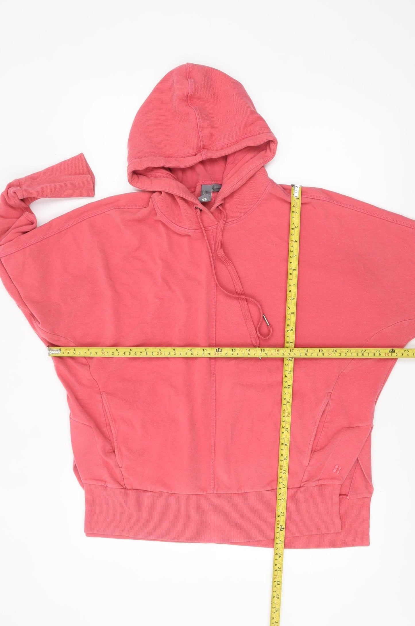 Sweaty Betty Women Coral Pink Pullover Hoodie Size M Cotton Blend