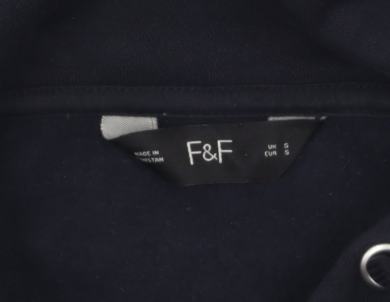 F&F Men's Black Pullover Hoodie Size S Regular Fit Cotton Blend