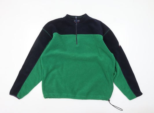Atlantic Sport Men's Green Fleece 1/4 Zip Pullover Sweatshirt M