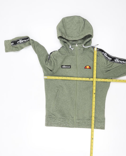 Ellesse Women’s Green Full Zip Logo Hoodie Size 8 Regular Fit