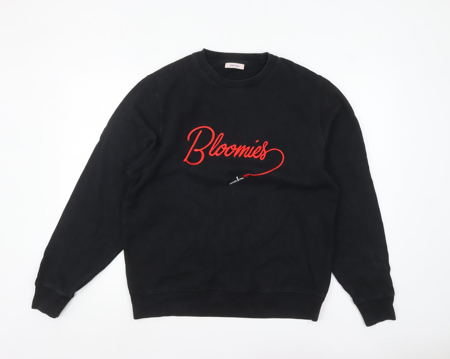 Bloomie’s Men Black Medium Pullover Sweatshirt Embroidered Logo