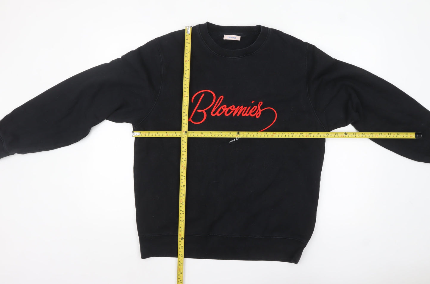 Bloomie’s Men Black Medium Pullover Sweatshirt Embroidered Logo