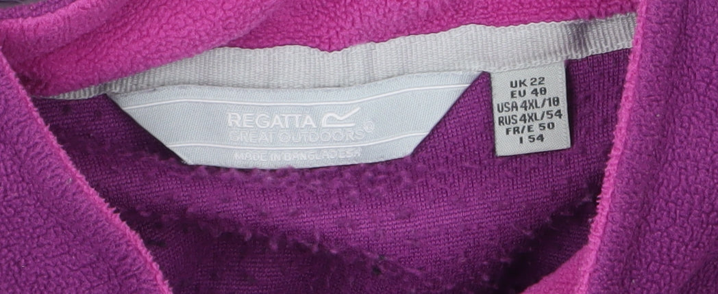 Regatta Women’s Purple Fleece 1/4 Zip Pullover Sweatshirt Size 22