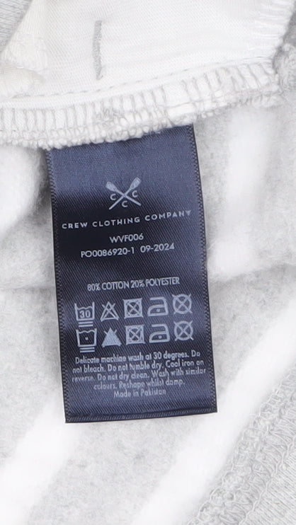 Crew Clothing Company Women Grey Striped 1/2 Zip Sweatshirt Size 12
