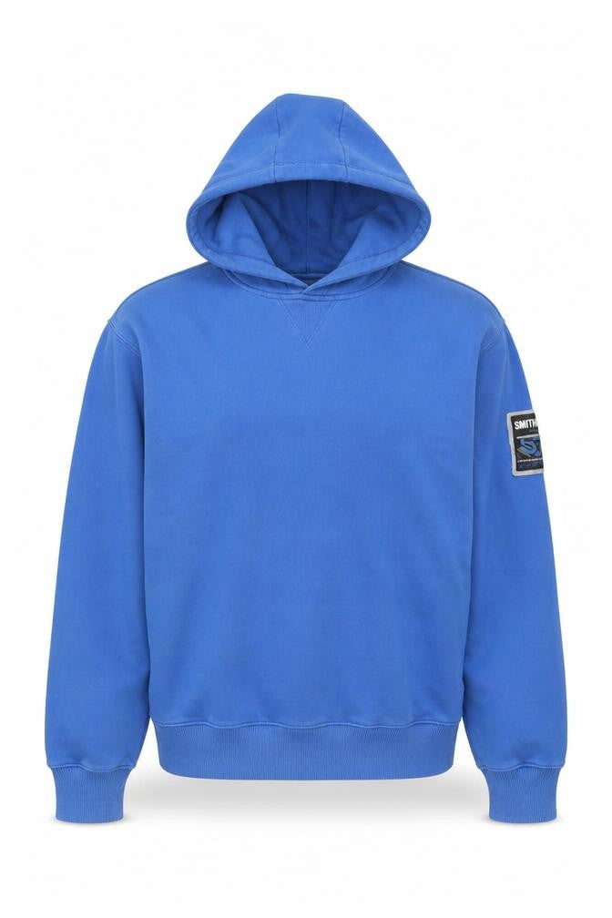 Smith & Jones Men's Blue Pullover Hoodie Medium Graphic Fleece Sweatshirt