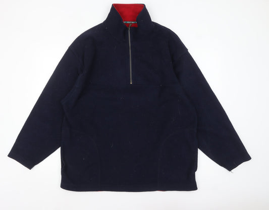 St. Bernard Men's Blue Fleece 1/2 Zip Pullover Sweatshirt Size L