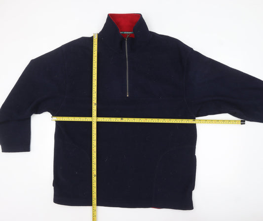 St. Bernard Men's Blue Fleece 1/2 Zip Pullover Sweatshirt Size L