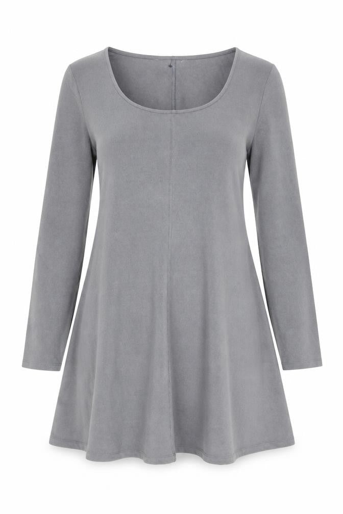Marks and Spencer Women Grey A-Line Knit Dress Size 14 Long Sleeve