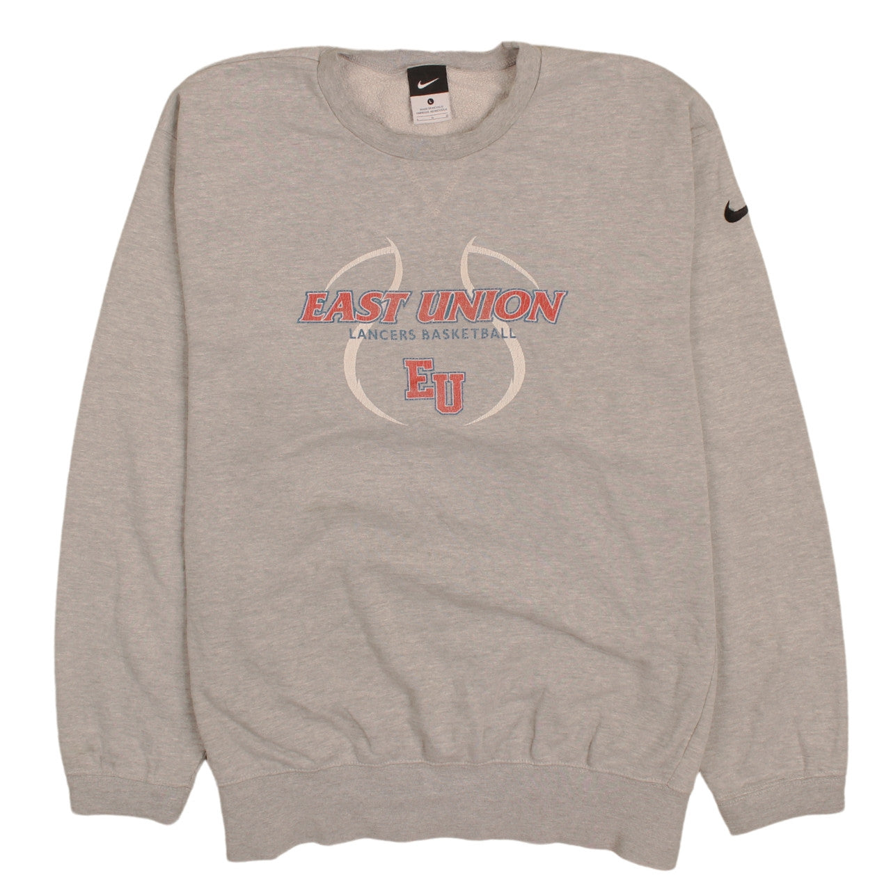 Nike Mens Grey East Union Basketball Sweatshirt L Pullover