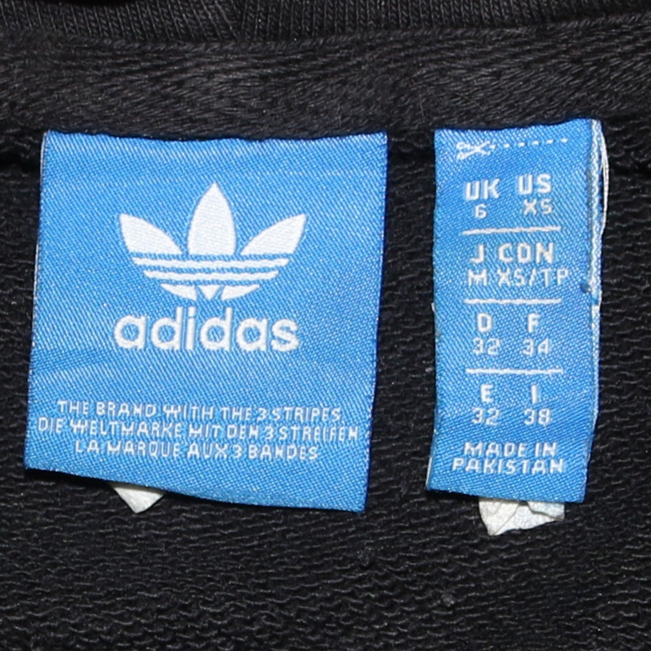 Adidas Womens Black Pullover Hoodie Size 6 Logo Print Casual