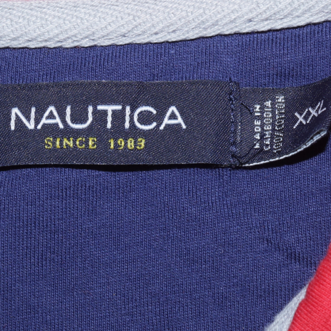 Nautica Men's Red 2XL Henley 1/4 Zip Cotton Sweatshirt