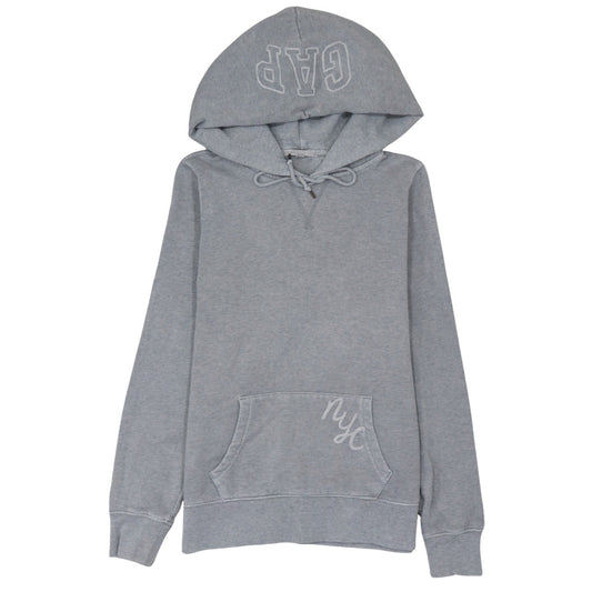 GAP Women’s Grey Pullover Hoodie Sweatshirt M Embroidered NYC Logo
