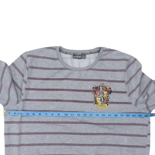 Harry Potter Women’s Grey Striped Gryffindor Pullover Sweatshirt XL
